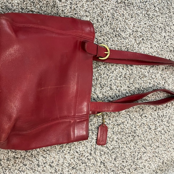 Coach Soho Red Leather Tote Shoulder Bag